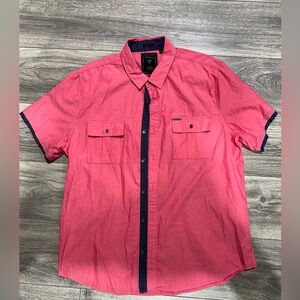 Guess men’s slim fit pink shirt button front XL